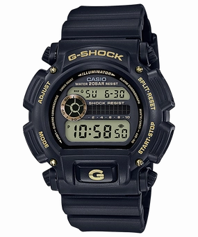 G-Shock Digital Black and Gold Mens Watch DW9052GBX-1A9