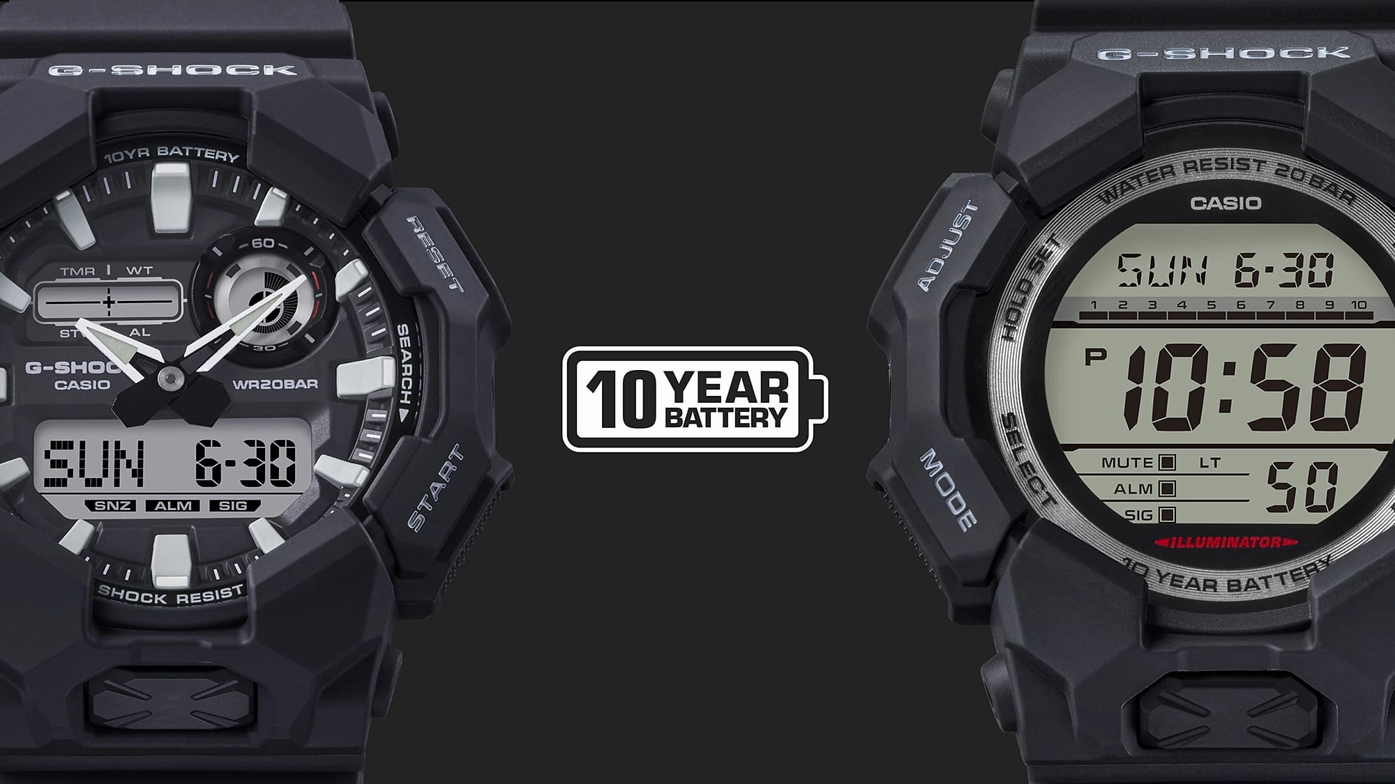G-Shock Digital Green Resin Band Watch GD010-3D