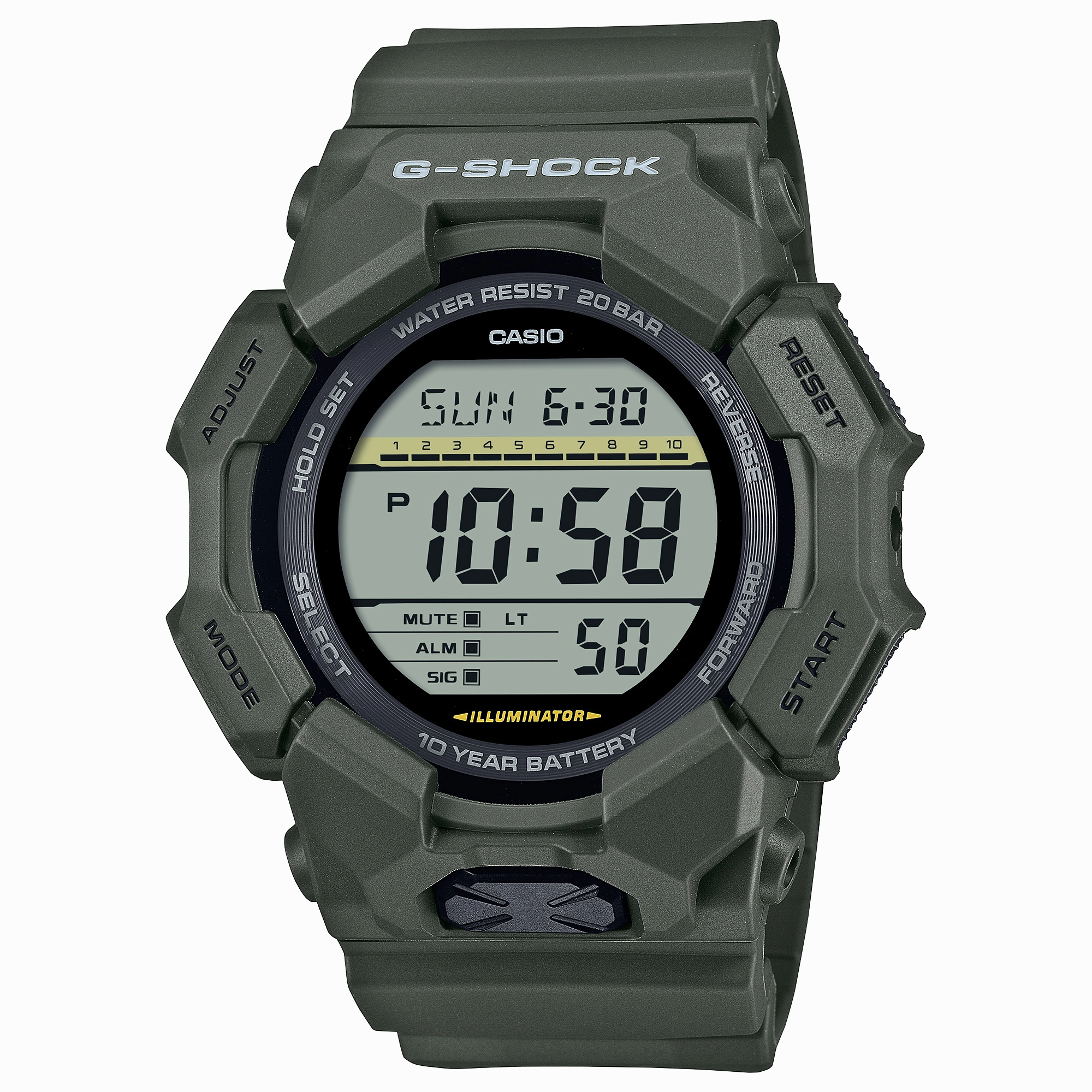 G-Shock Digital Green Resin Band Watch GD010-3D