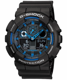 G-Shock Duo Series Blue Bezel Watch GA100-1A2