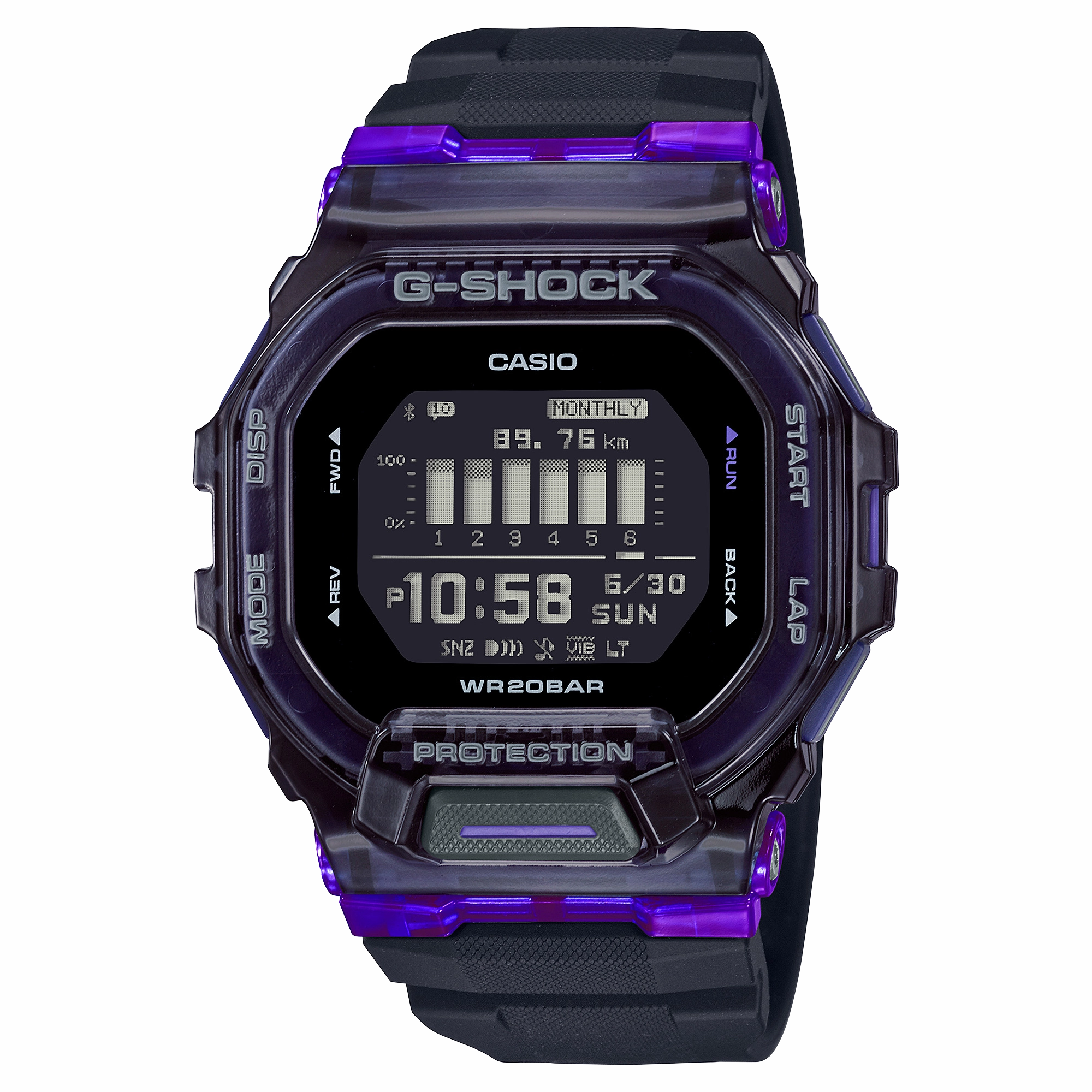 G-Shock Vital Bright Series Black Resin Strap Watch GBD200SM-1A6