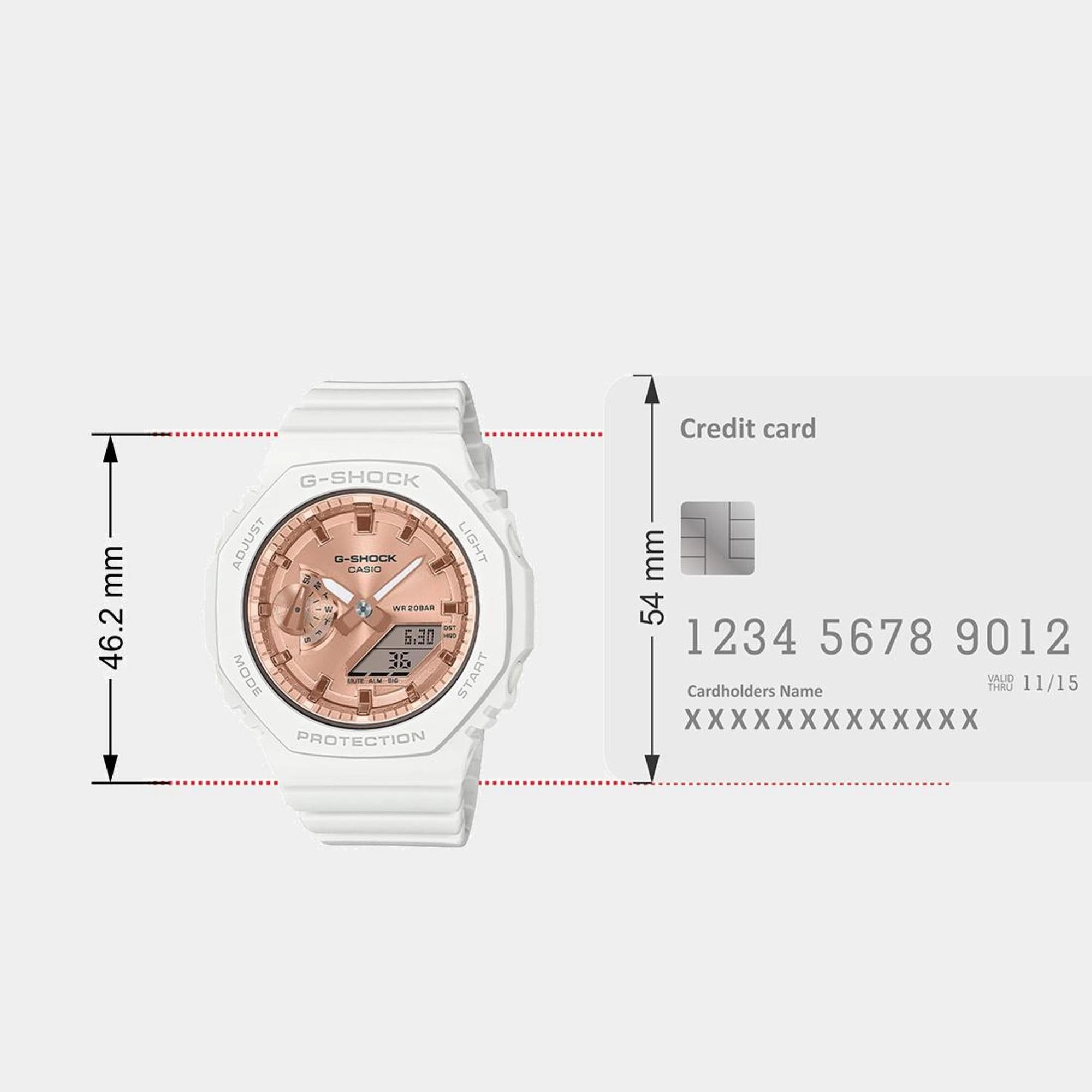 G-Shock Women Quartz Rose Gold Dial Analog-Digital Resin Watch GMA-S2100MD-7ADR G1461