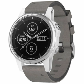 Garmin Unisex Smartwatch - fenix 5S Plus Multisport GPS Grey Strap | 010-01987-04