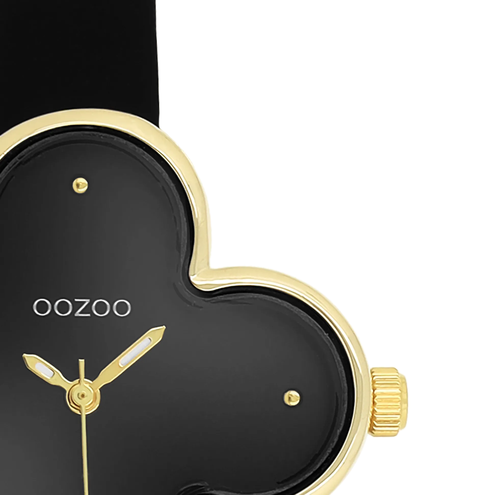 Gold coloured OOZOO watch with black leather strap - C11524