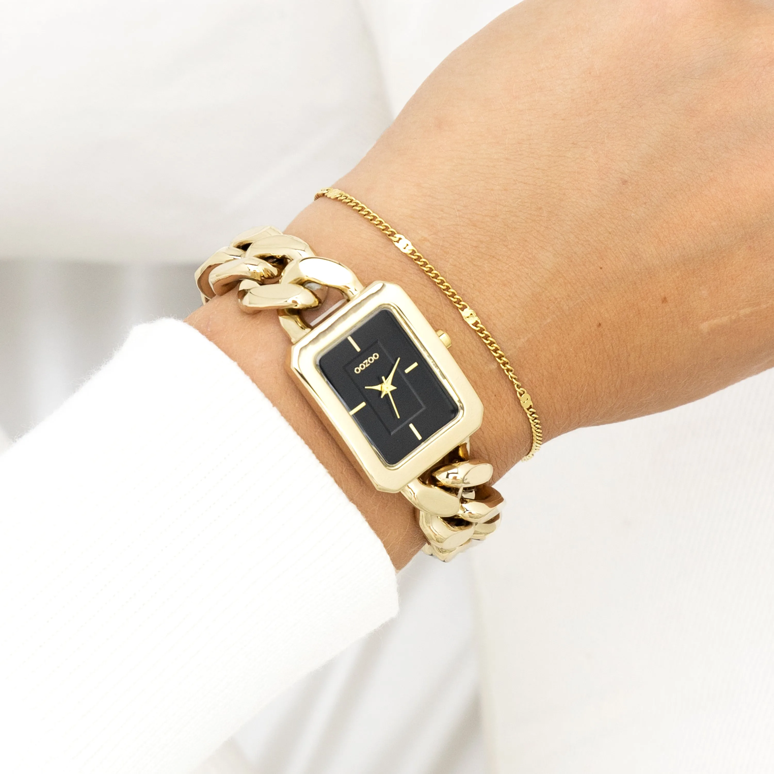 Gold coloured OOZOO watch with chain bracelet - C11274