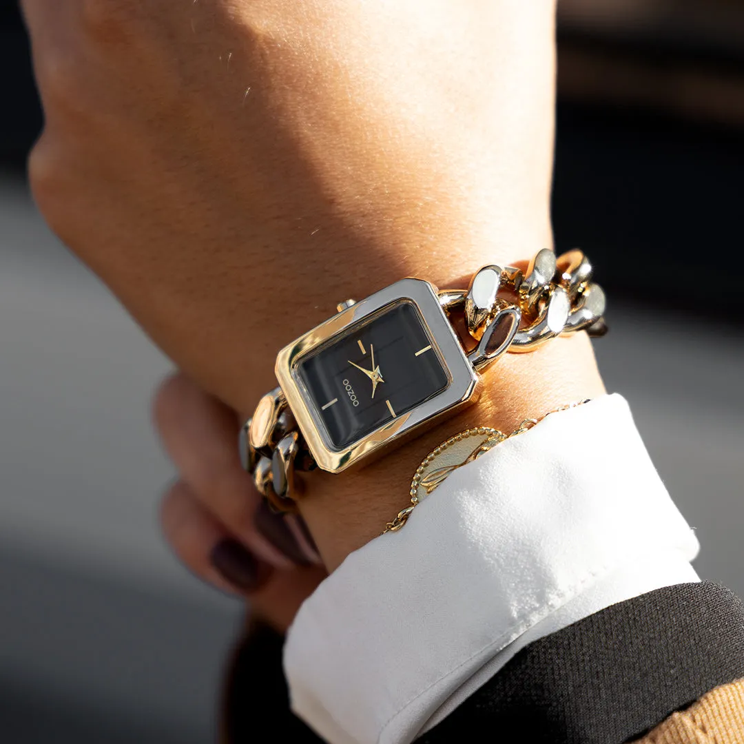 Gold coloured OOZOO watch with chain bracelet - C11274