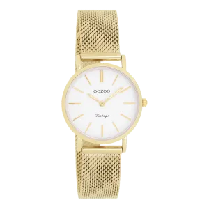 Gold coloured OOZOO watch with metal mesh bracelet - C20231