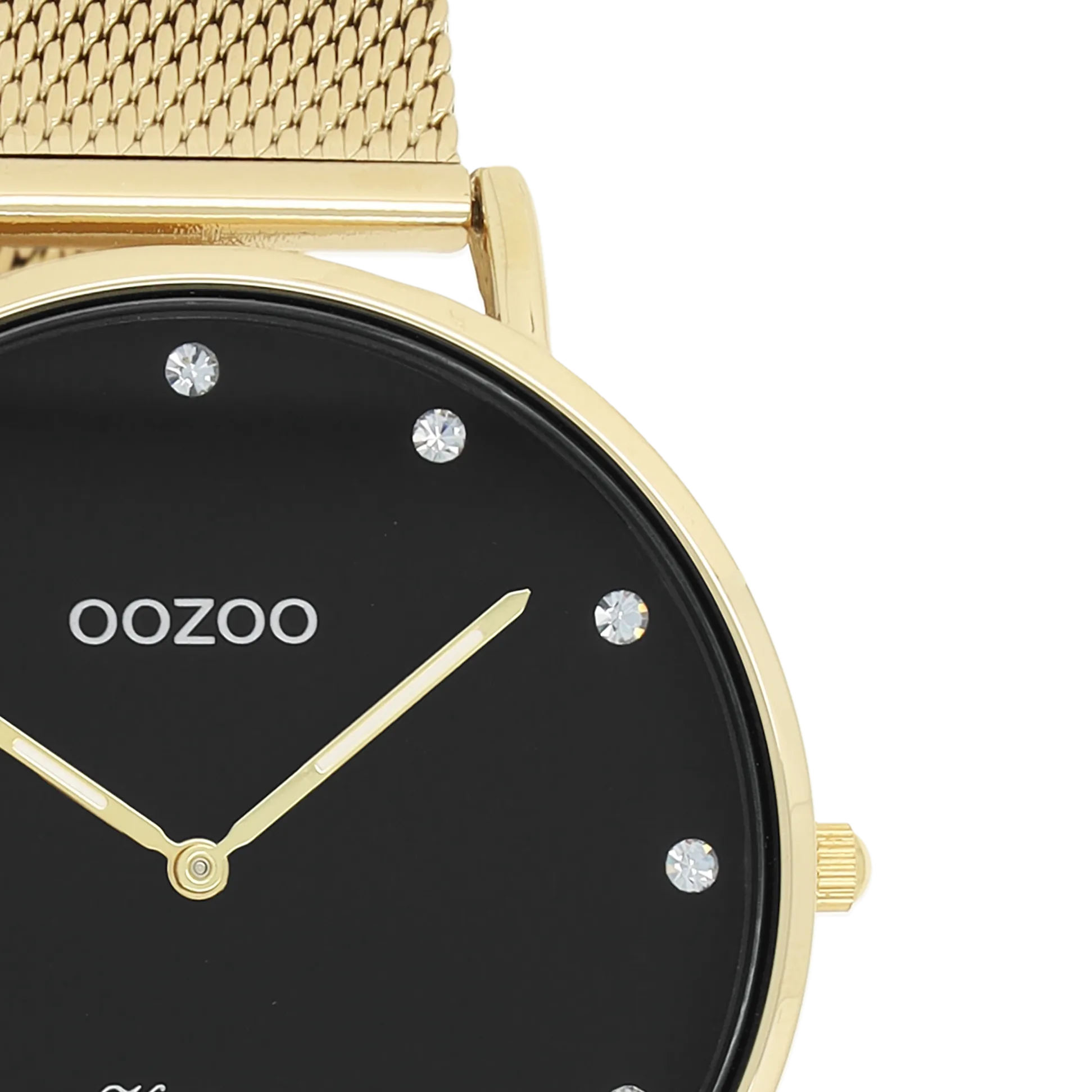 Gold coloured OOZOO watch with metal mesh bracelet - C20237