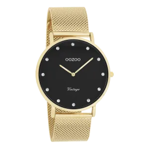 Gold coloured OOZOO watch with metal mesh bracelet - C20237