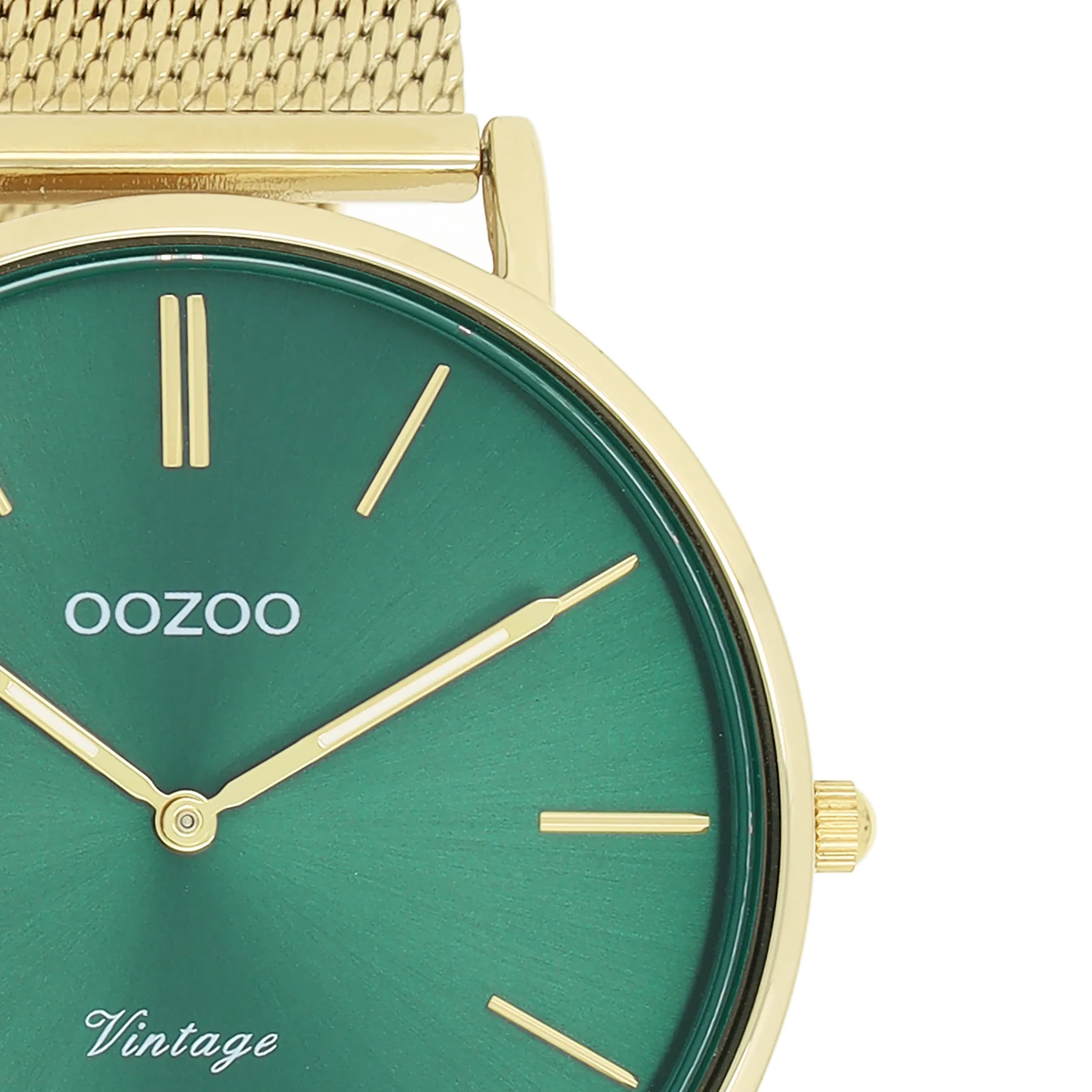 Gold coloured OOZOO watch with metal mesh bracelet - C20294