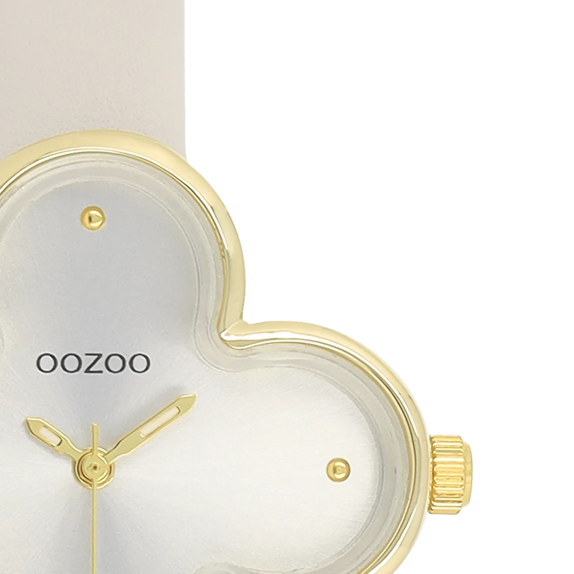 Gold coloured OOZOO watch with moonbeam coloured leather strap - C11521