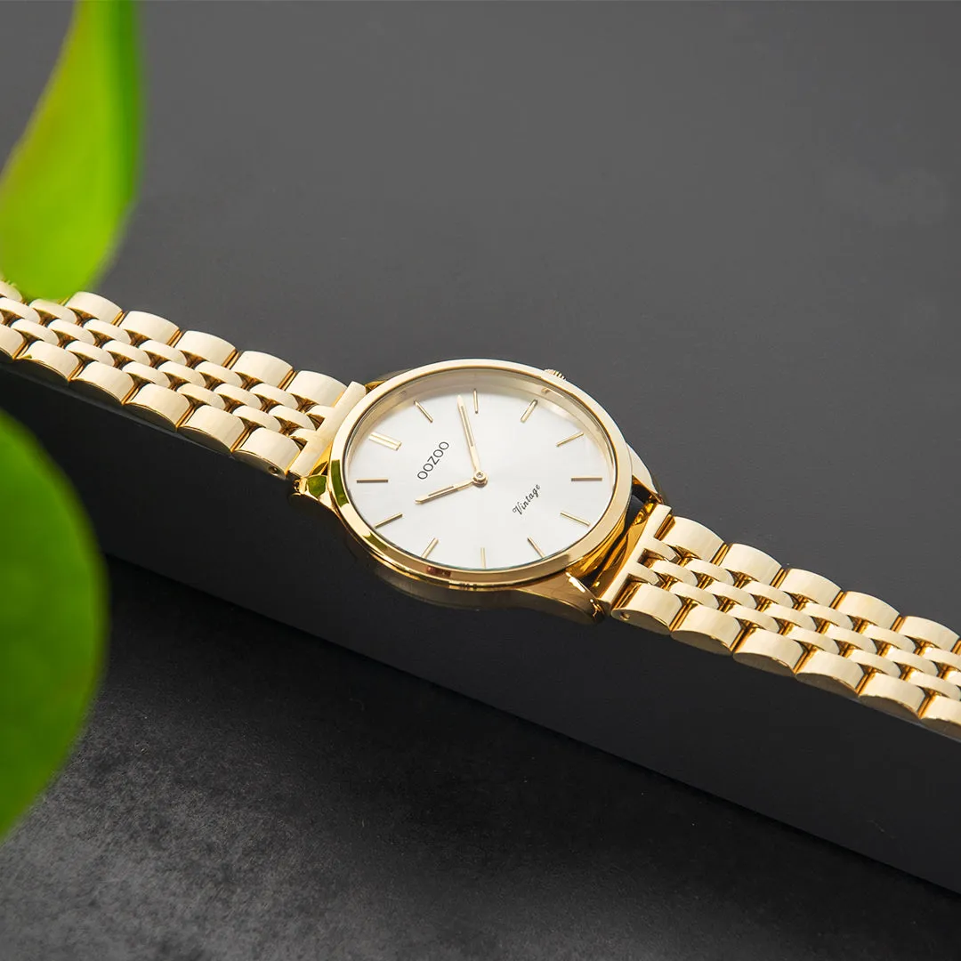 Gold coloured OOZOO watch with stainless steel bracelet - C9985