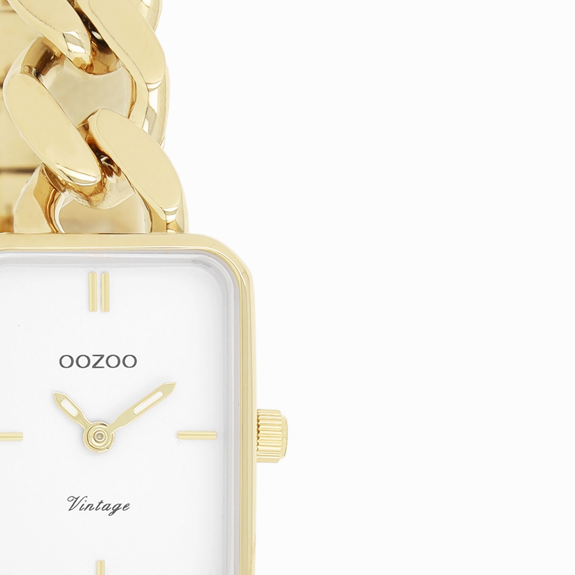 Gold coloured OOZOO watch with chunky chain bracelet - C20362