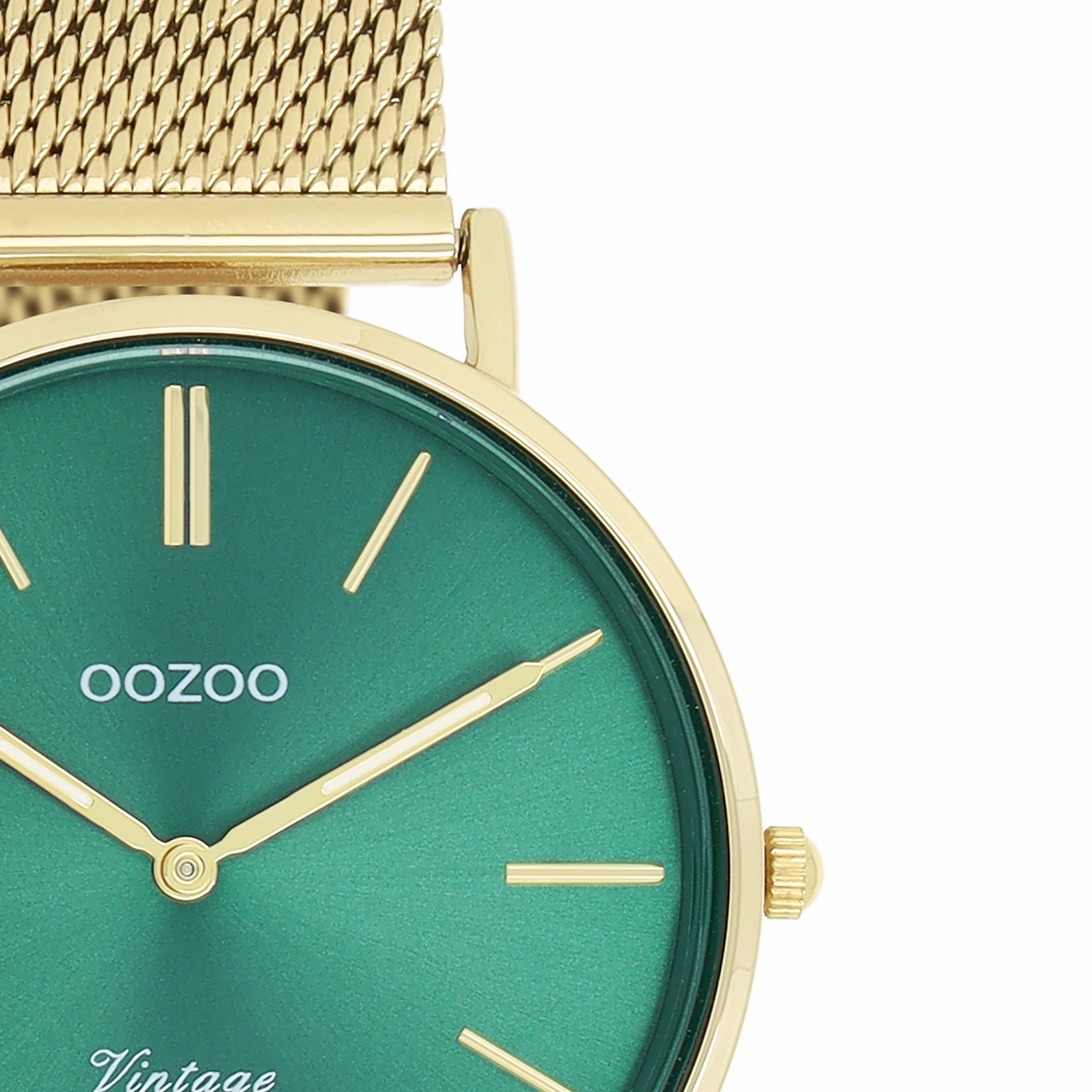Gold coloured OOZOO watch with gold coloured metal mesh bracelet - C20295