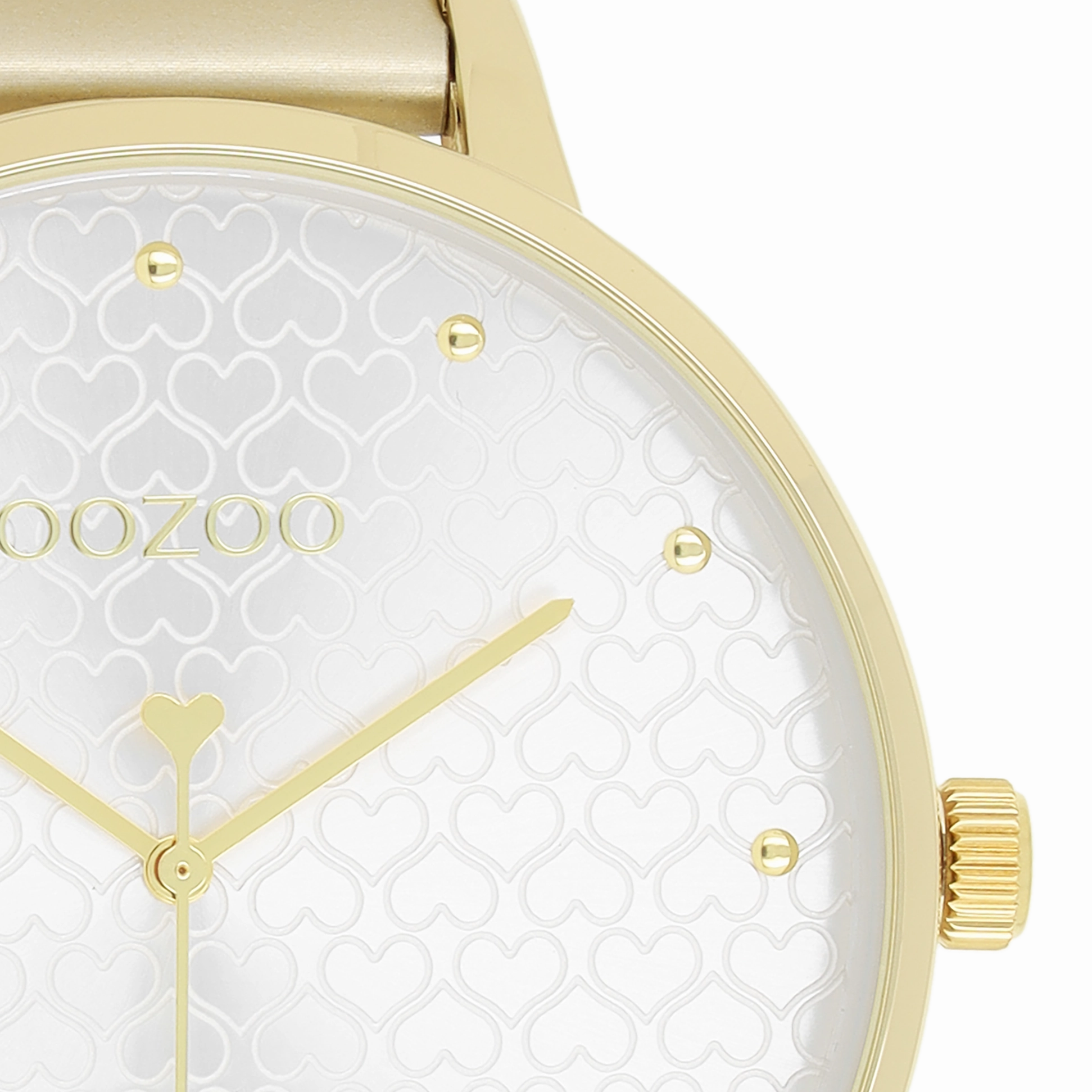Gold coloured OOZOO watch with leather strap - C11035