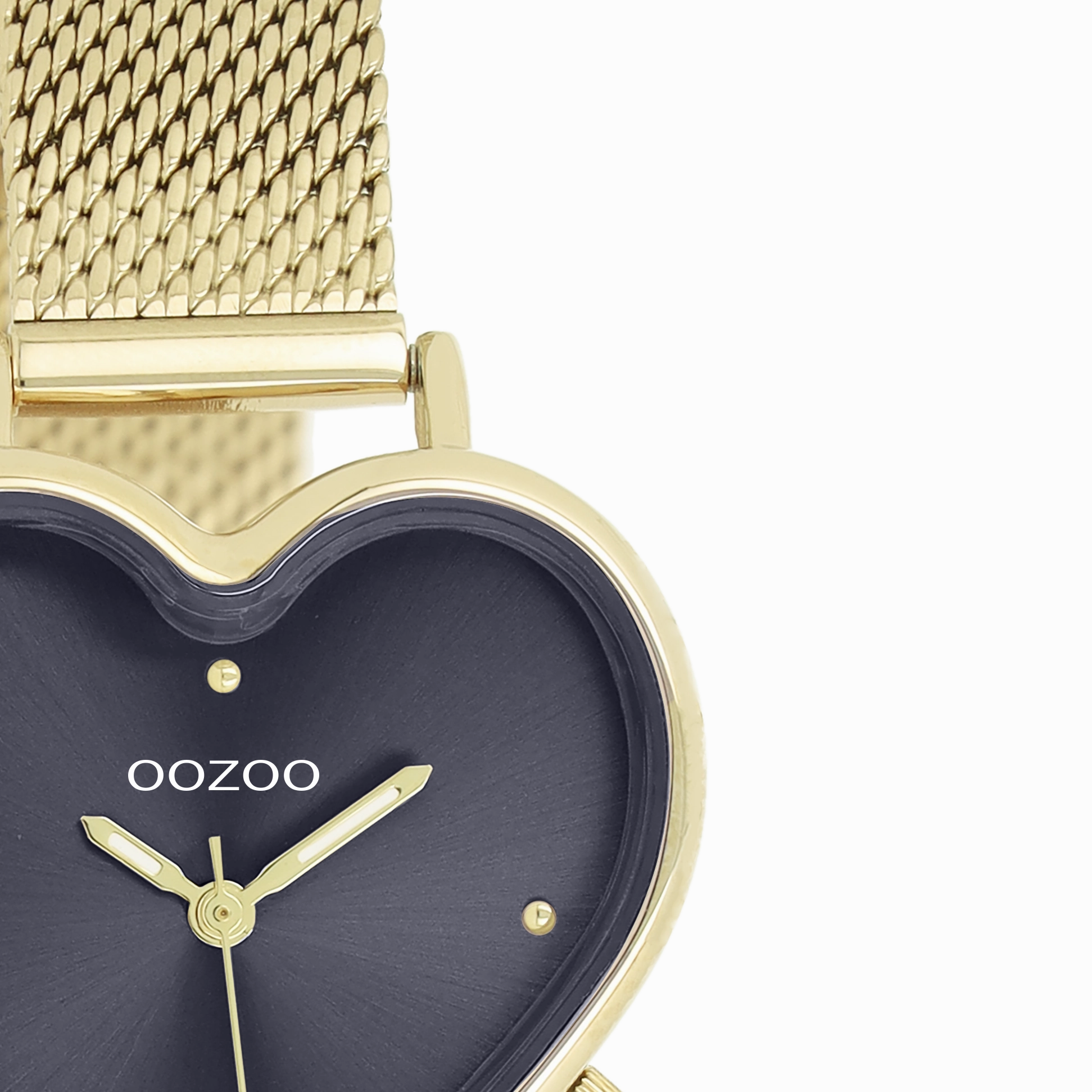 Gold coloured OOZOO watch with metal mesh bracelet - C11446
