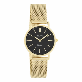 Gold coloured OOZOO watch with metal mesh bracelet - C20232