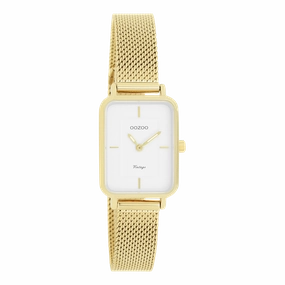 Gold coloured OOZOO watch with metal mesh bracelet - C20352