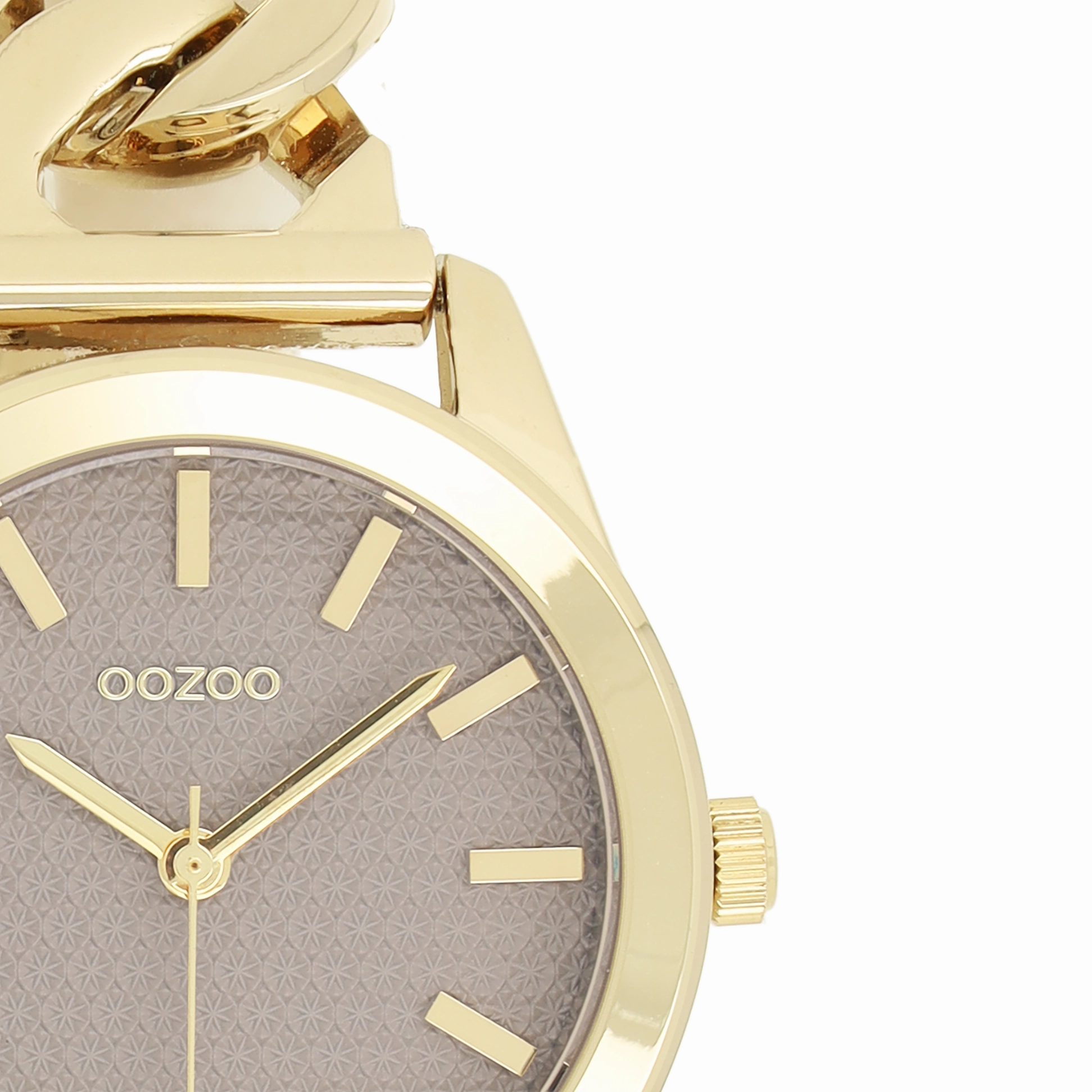 Gold coloured OOZOO watch with petit chain bracelet - C11420