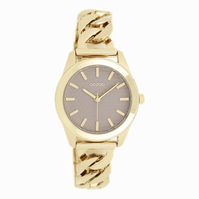 Gold coloured OOZOO watch with petit chain bracelet - C11420