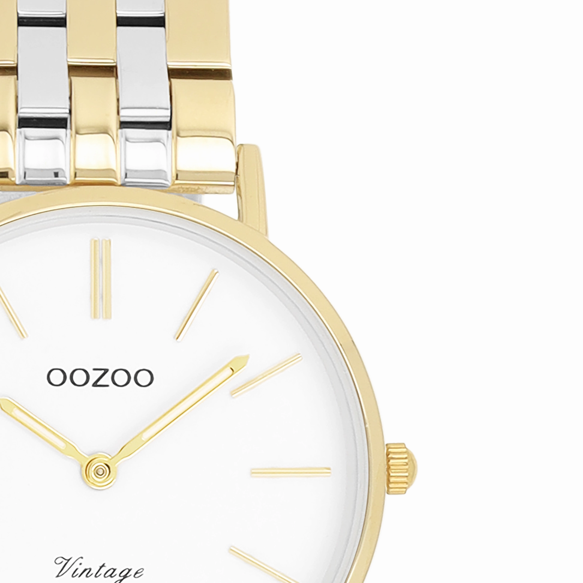 Gold coloured OOZOO watch with silver coloured/gold stainless steel bracelet - C20407