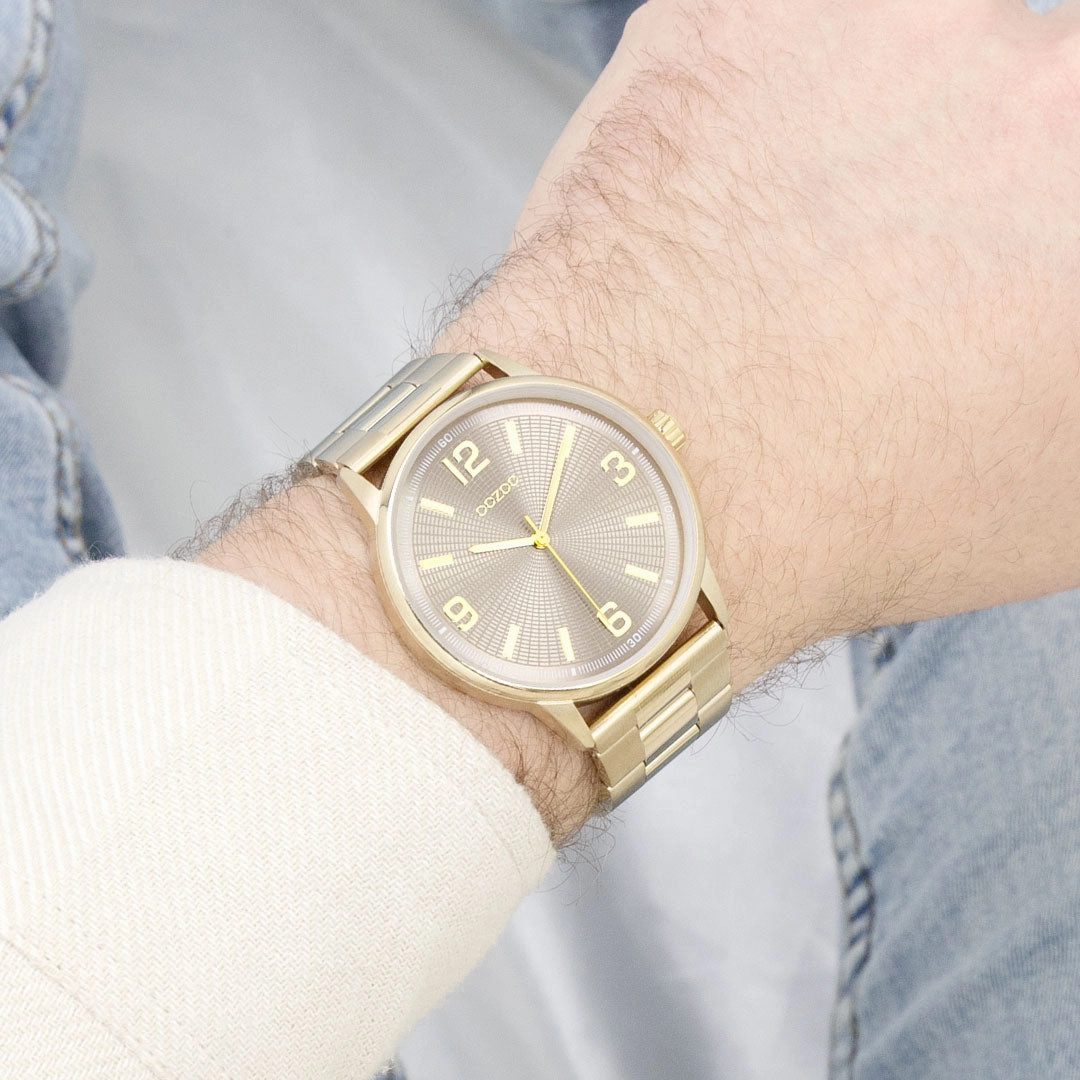 Gold coloured OOZOO watch with stainless steel bracelet - C11504