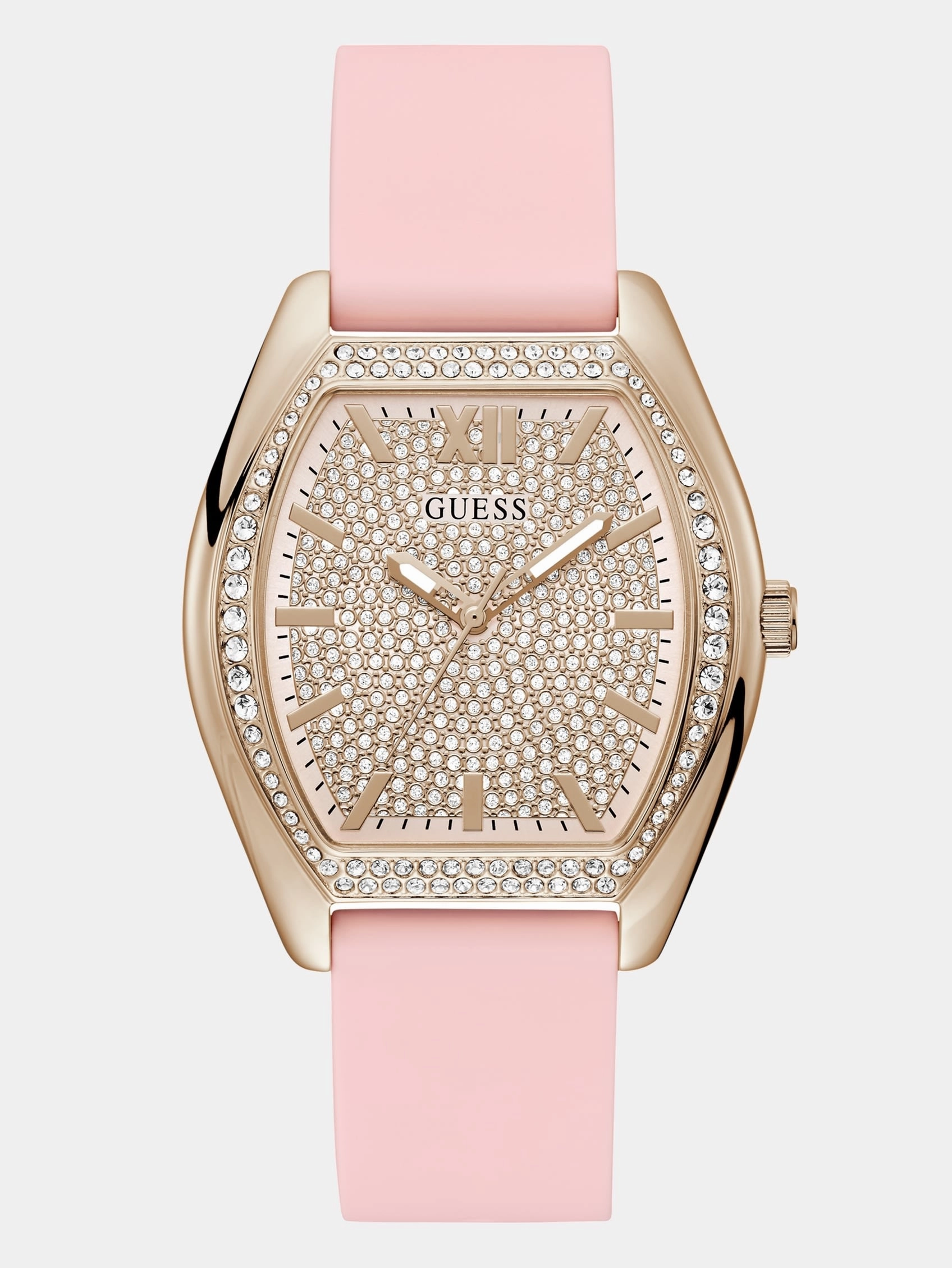Gold-Tone and Pink Barrel Analog Watch
