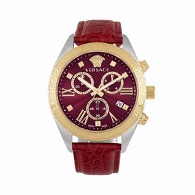 Greca Chrono Leather Watch
