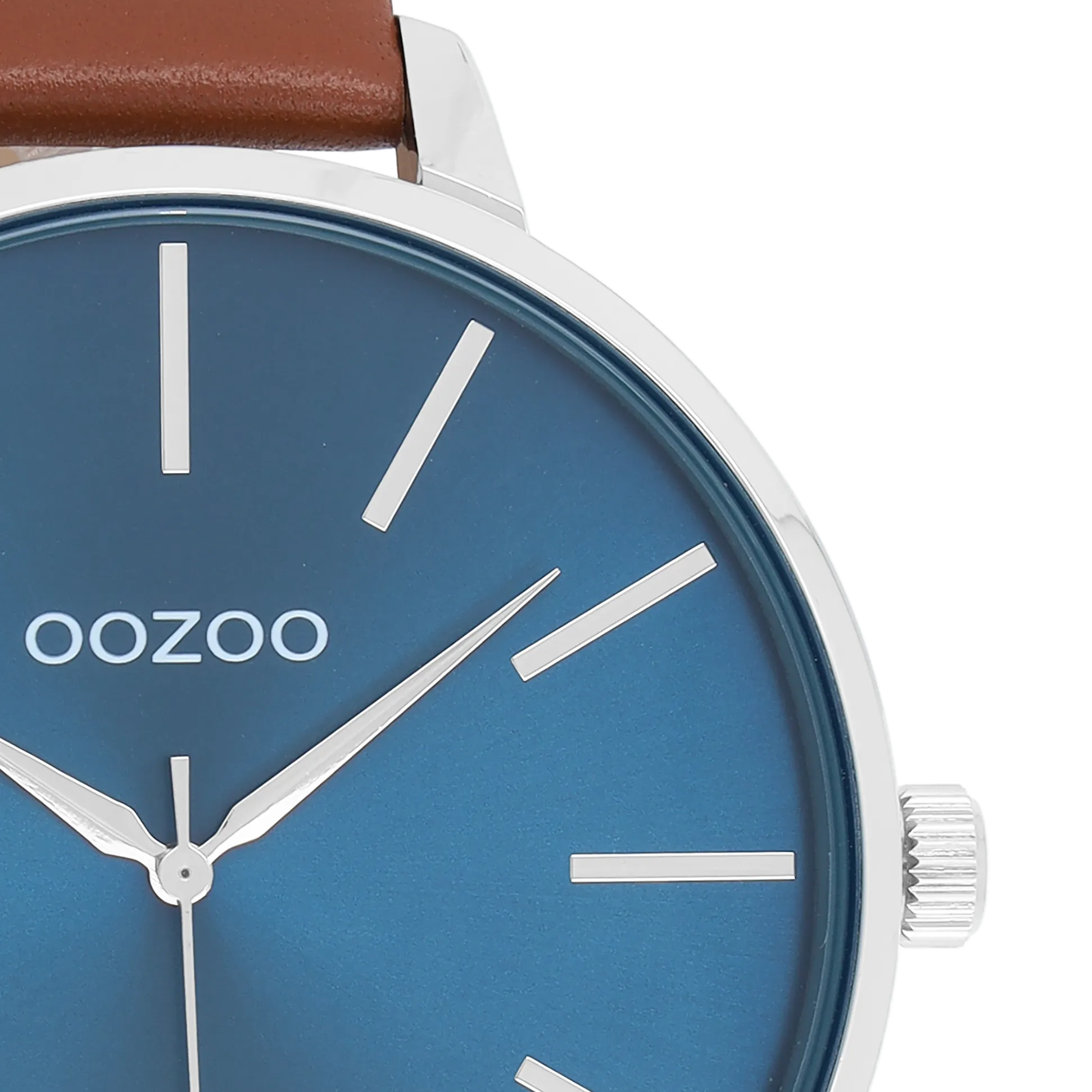 Green OOZOO watch with brown leather strap - C11439