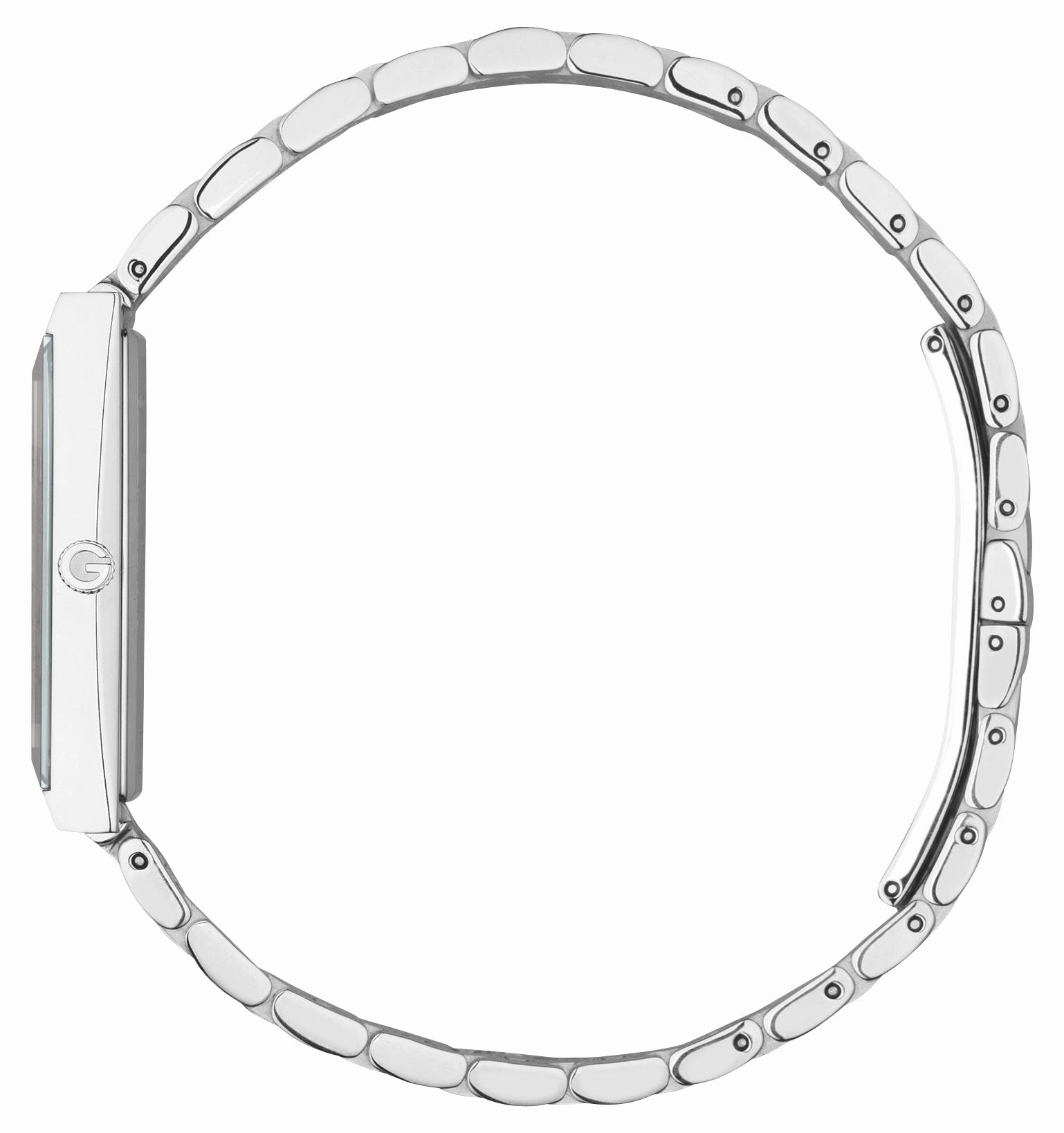 Gucci G-Frame Stainless Steel Pink Dial Diamonds Rectangle Quartz Womens Watch YA127516