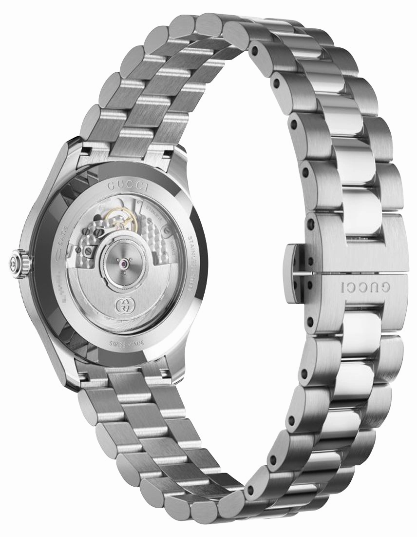 Gucci G-Timeless Automatic Stainless Steel Blue Dial Mens Watch YA126389