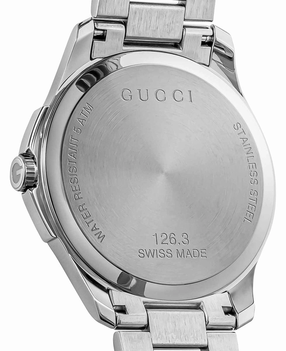 Gucci G-Timeless Stainless Steel Orange Dial Quartz Mens Watch YA126370