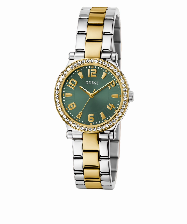 Guess Fawn G2T Green Dial Two Tone Analog Watch GW0686L2