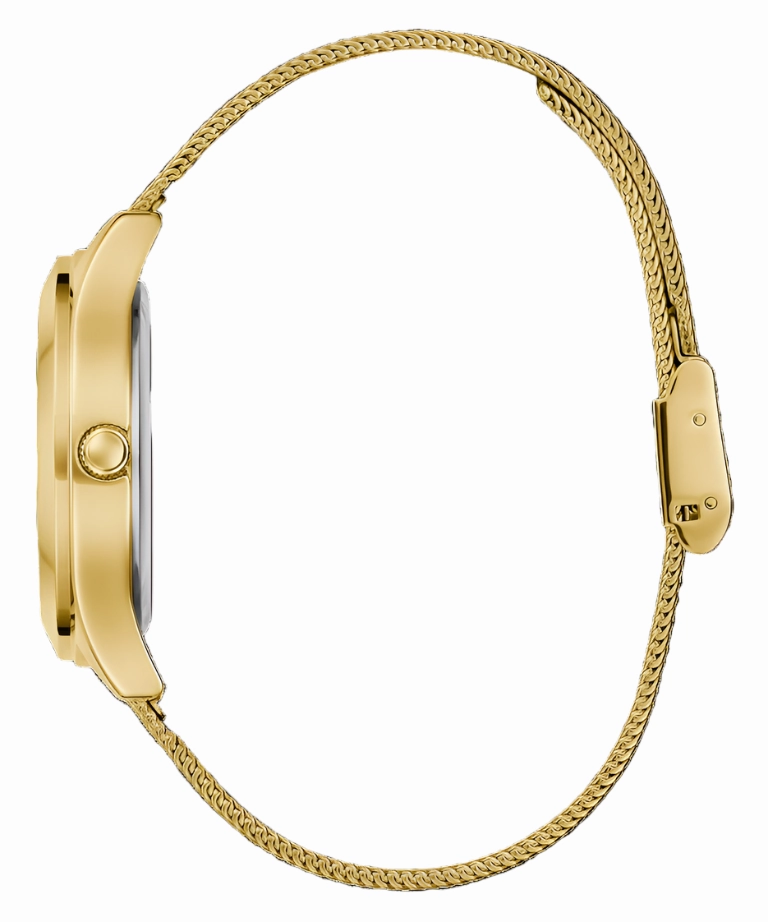Guess Glitz Plaque Champagne Dial Gold Stainless Steel Watch GW0835L2