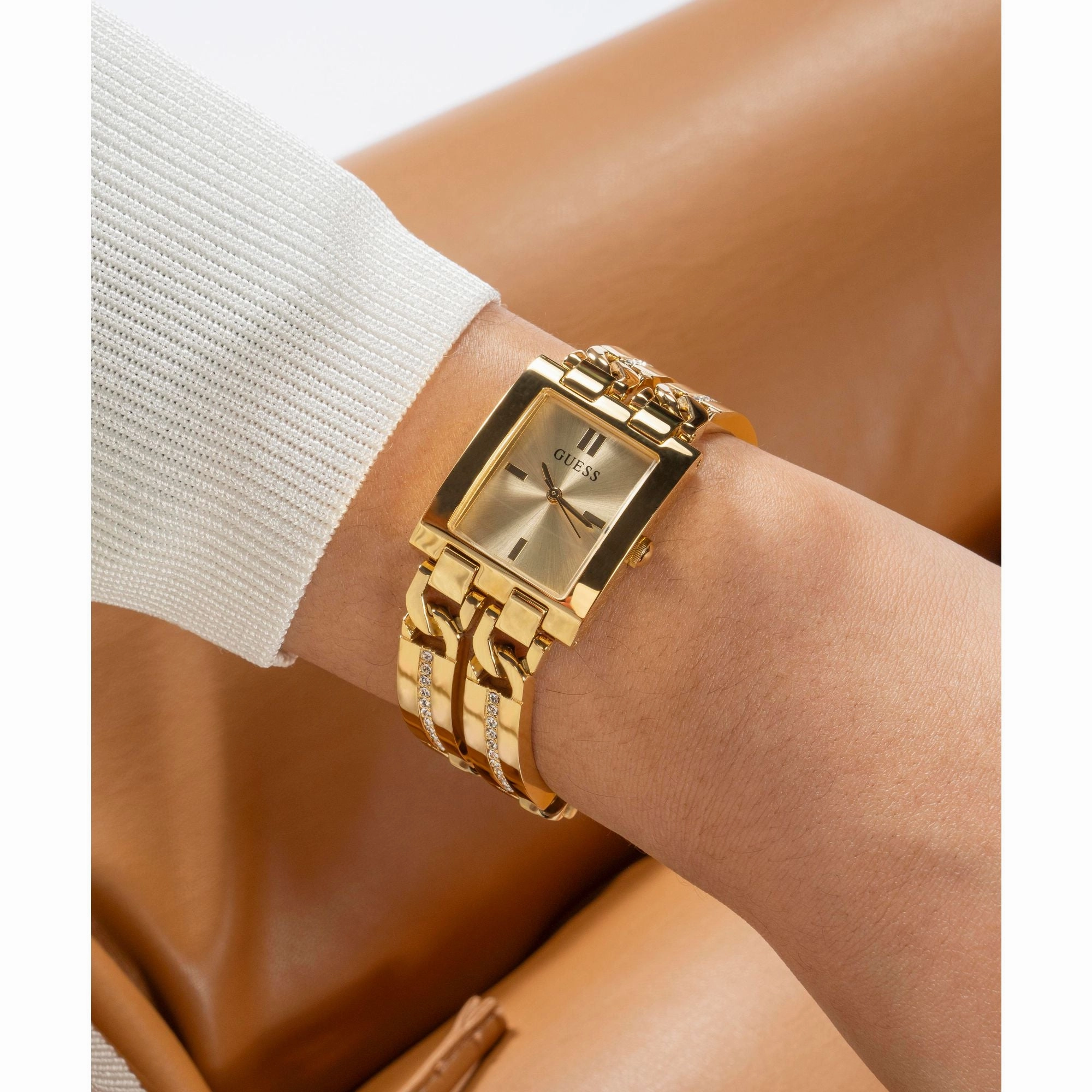 Guess Gold-Tone Square Analog Watch GW0668L2
