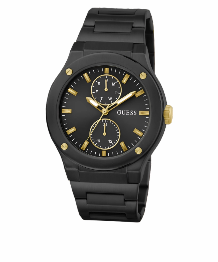Guess Jet Black Dial Black Bracelet Multi-function Watch GW0795G3