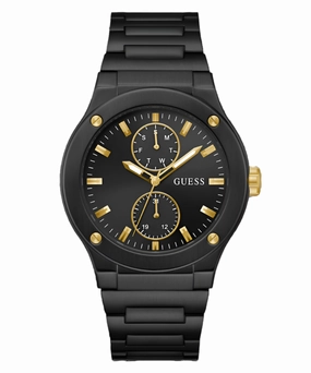 Guess Jet Black Dial Black Bracelet Multi-function Watch GW0795G3