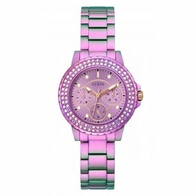 Guess Ladies Crown Jewel Stainless Steel Iridescent Watch GW0410L4