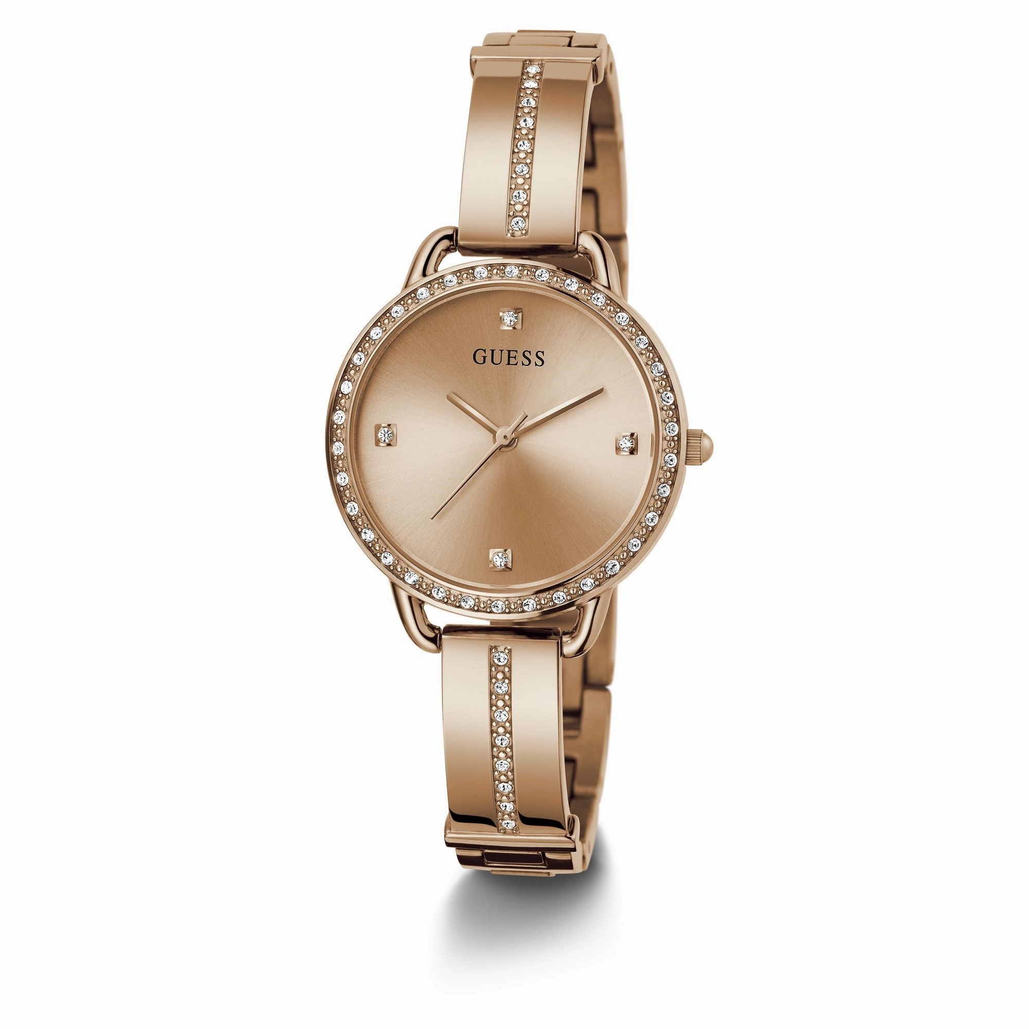 GUESS Ladies Rose Gold Tone Analog Watch GW0022L3