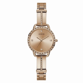 GUESS Ladies Rose Gold Tone Analog Watch GW0022L3