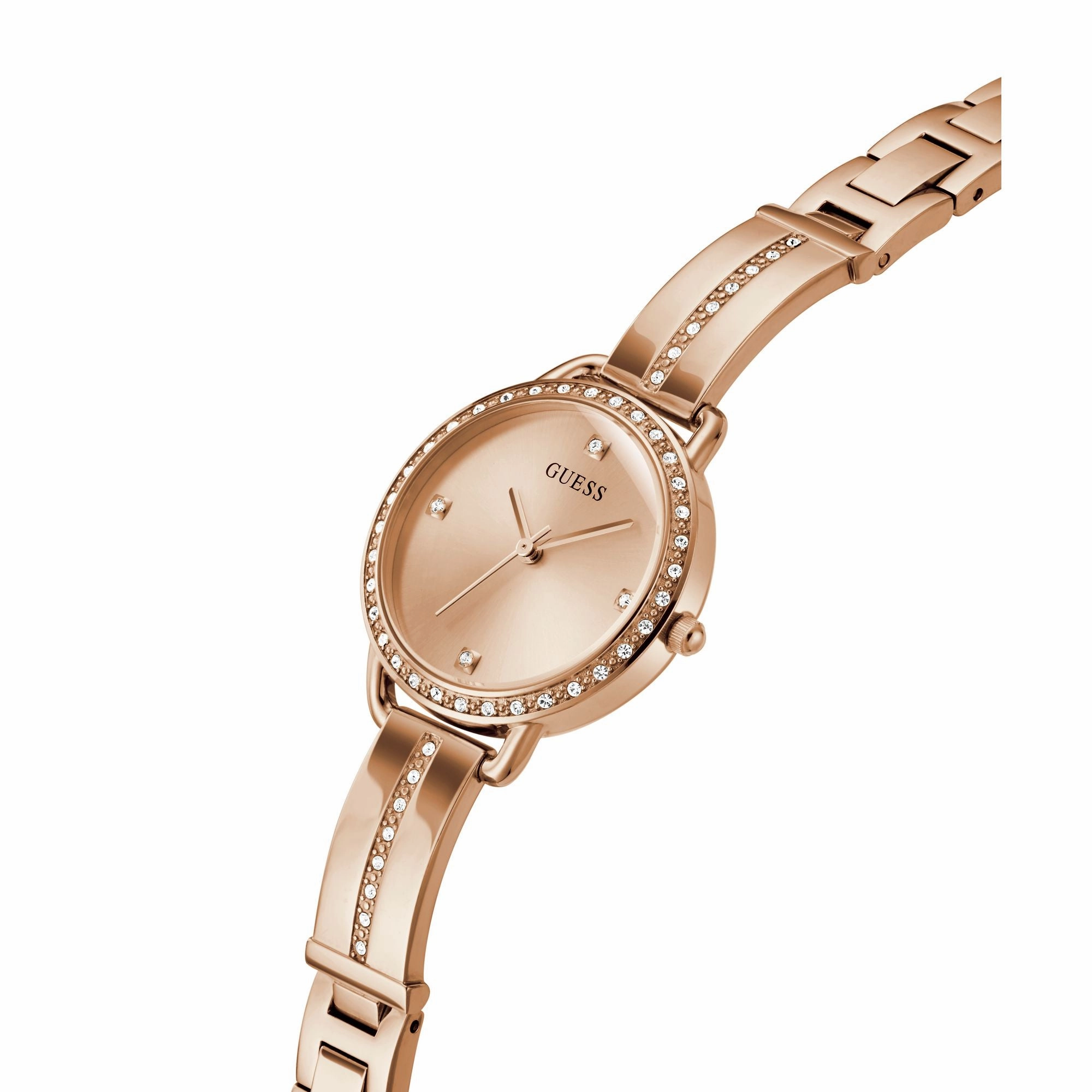 GUESS Ladies Rose Gold Tone Analog Watch GW0022L3