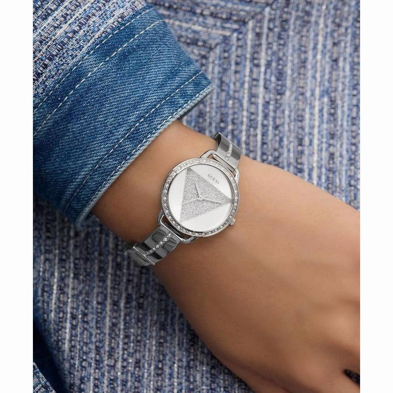 Guess Ladies Silver Tone Analog Watch