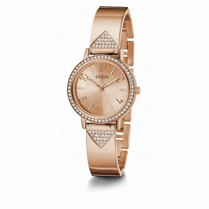 Guess Ladies Tri Luxe Stainless Steel Rose Gold Watch GW0474L3
