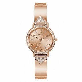 Guess Ladies Tri Luxe Stainless Steel Rose Gold Watch GW0474L3