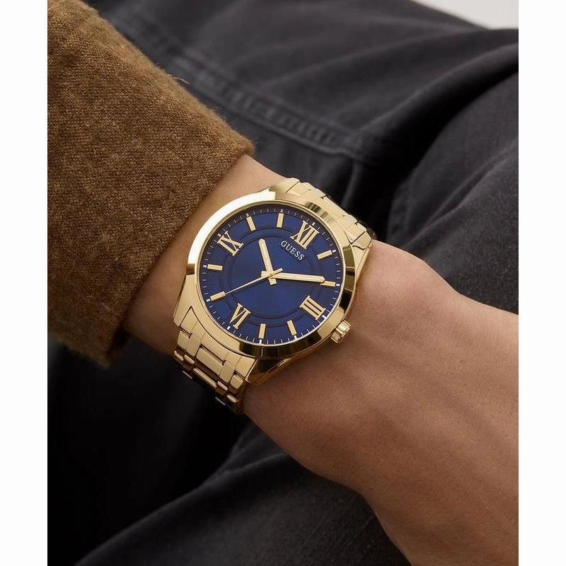 Guess Mens Gold Tone Analog Watch
