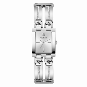 Guess Silver-Tone Square Analog Watch GW0668L1