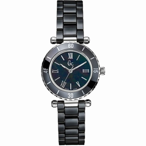 Guess Women's Watch - Mini Chic Quartz Black Mop Dial Black Bracelet | X70012L2S