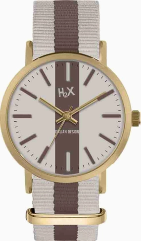 H2X Tidy 39mm Bianco-Marrone Unisex cod. P-FG415XL5