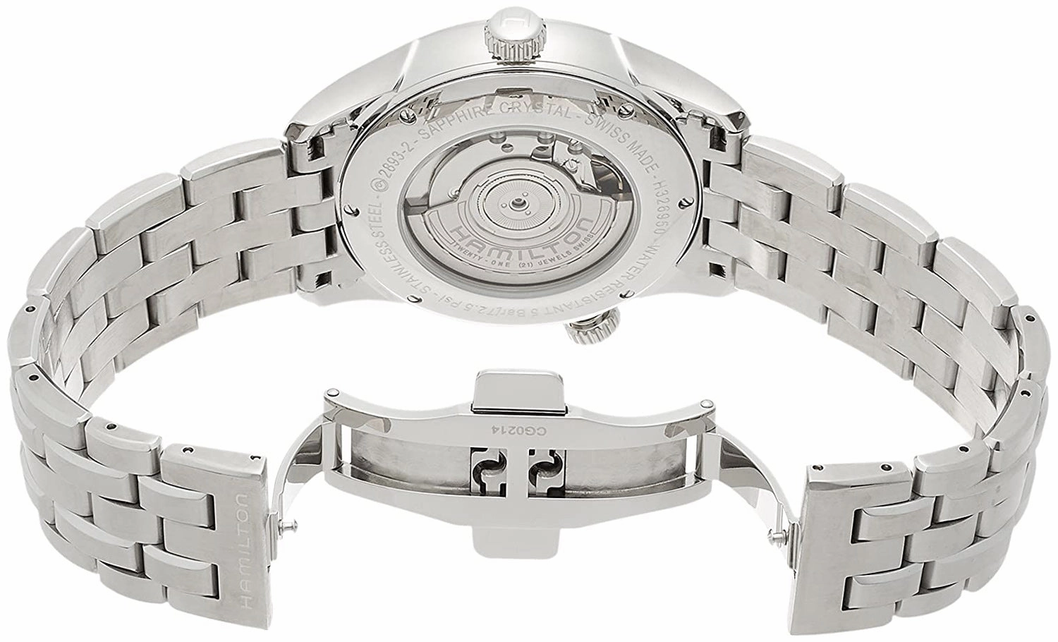 Hamilton Jazzmaster GMT Dual Time Zone World Time Automatic Steel Black Dial Date Mens Watch H32695131