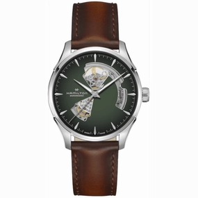 Hamilton Jazzmaster Open Heart Automatic Green Dial Brown Leather Strap Men's Watch H32675560